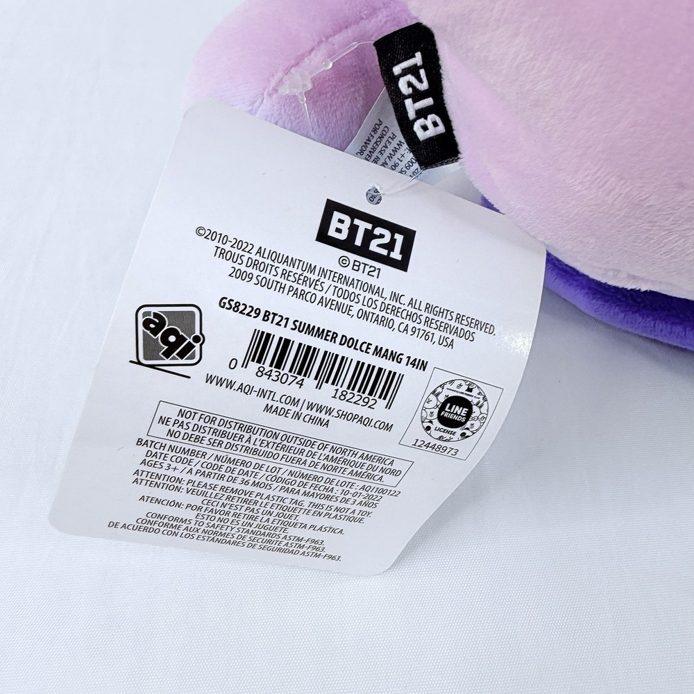 BT21 Line Friends Summer Dolce Mang Plush 14" Aliquantum International NWT - Picture 4 of 4